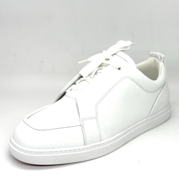 Christian Louboutin JIMMY FLAT Mens Leather Trainers Sneakers Shoes White - Picture 9 of 16